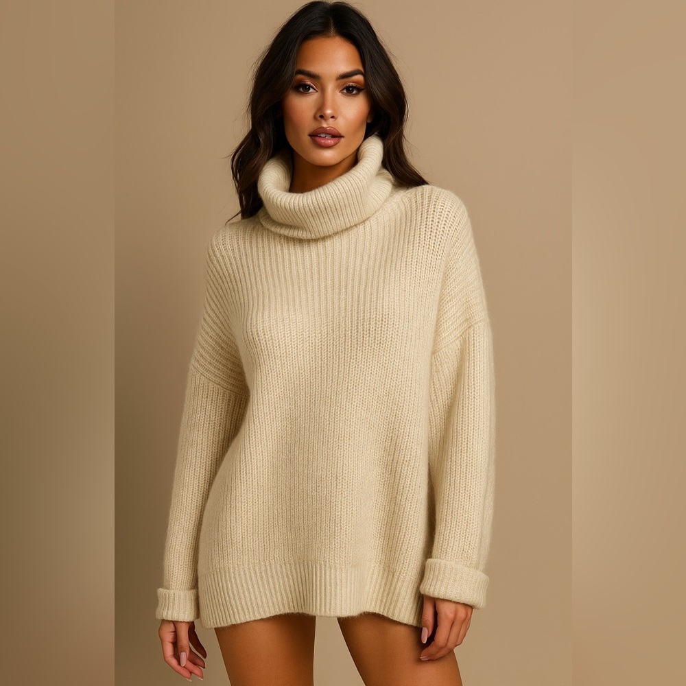 H&M Cream Cowl Neck Sweater